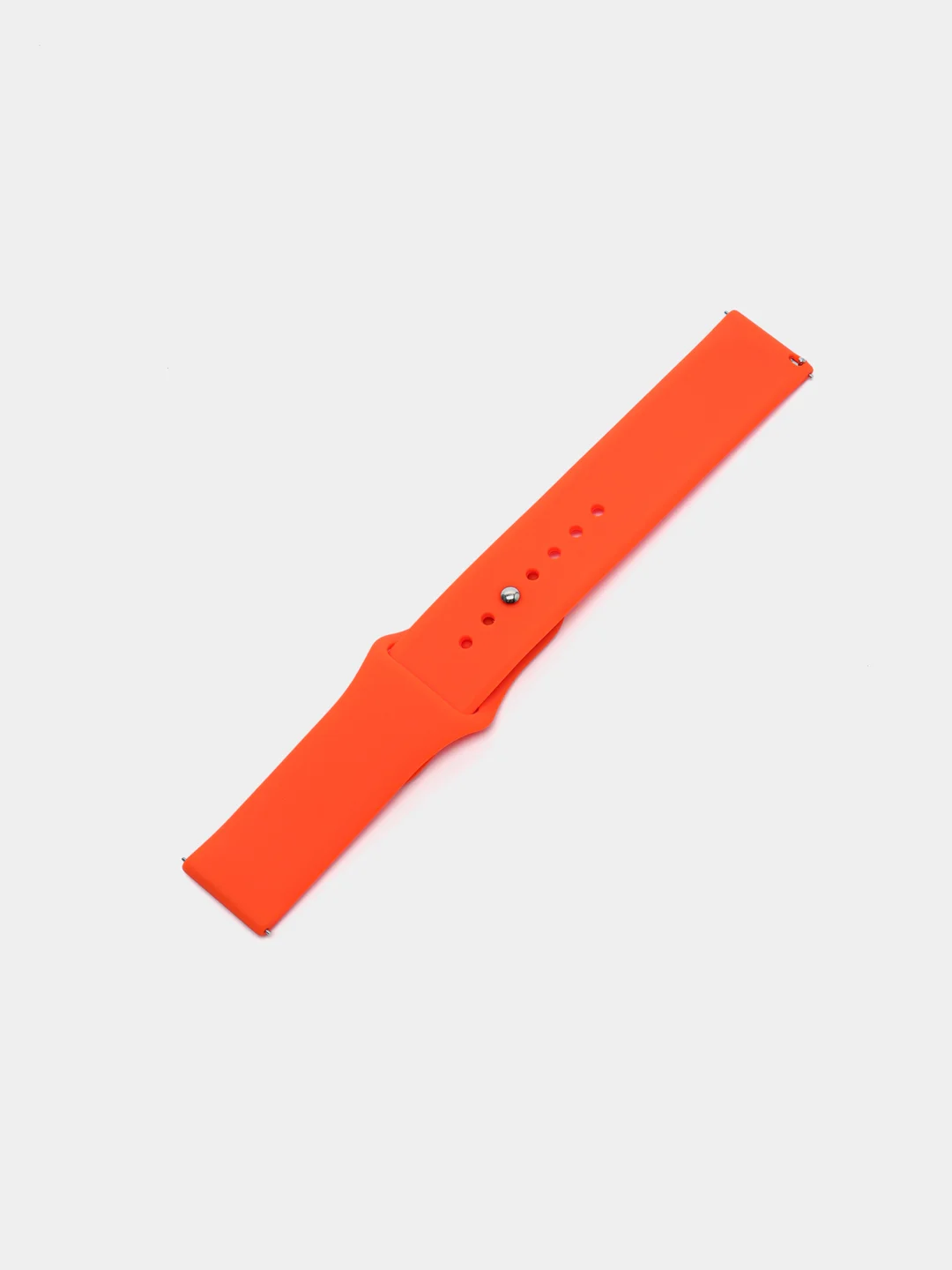 Оранжевый ремешок силиконовый с кнопкой для Xiaomi, Amazfit Bip, Samsung, Huawei, 22 мм