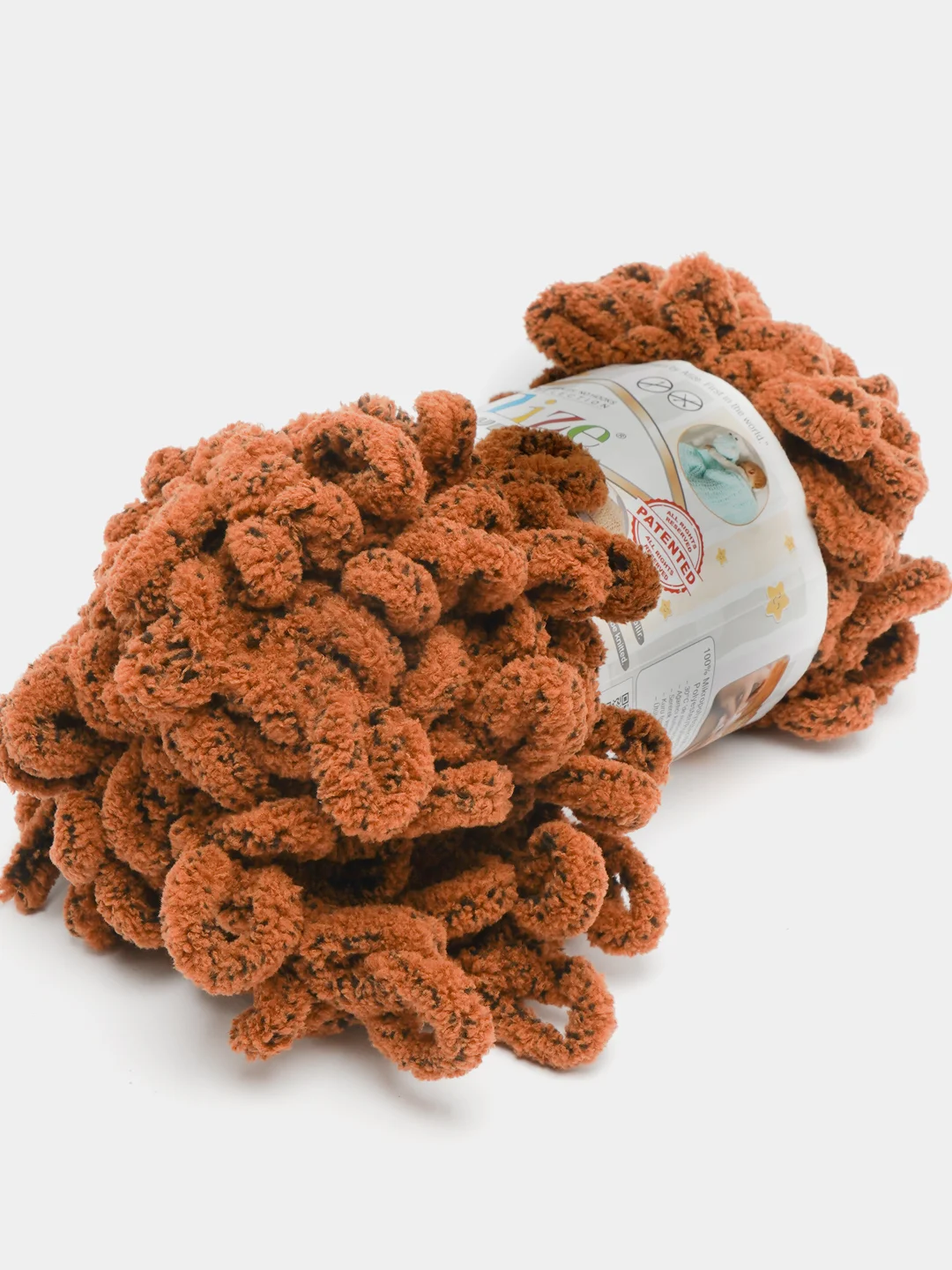 Коричневый пряжа Alize Puffy петельки