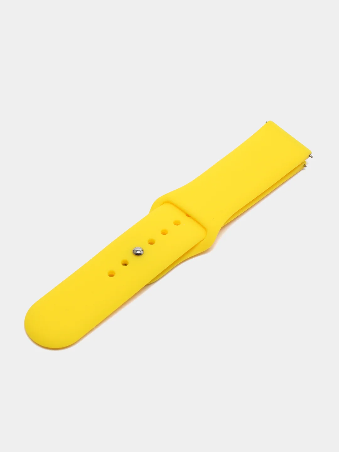 Желтый ремешок силиконовый с кнопкой для Xiaomi, Amazfit Bip, Samsung, Huawei, 22 мм