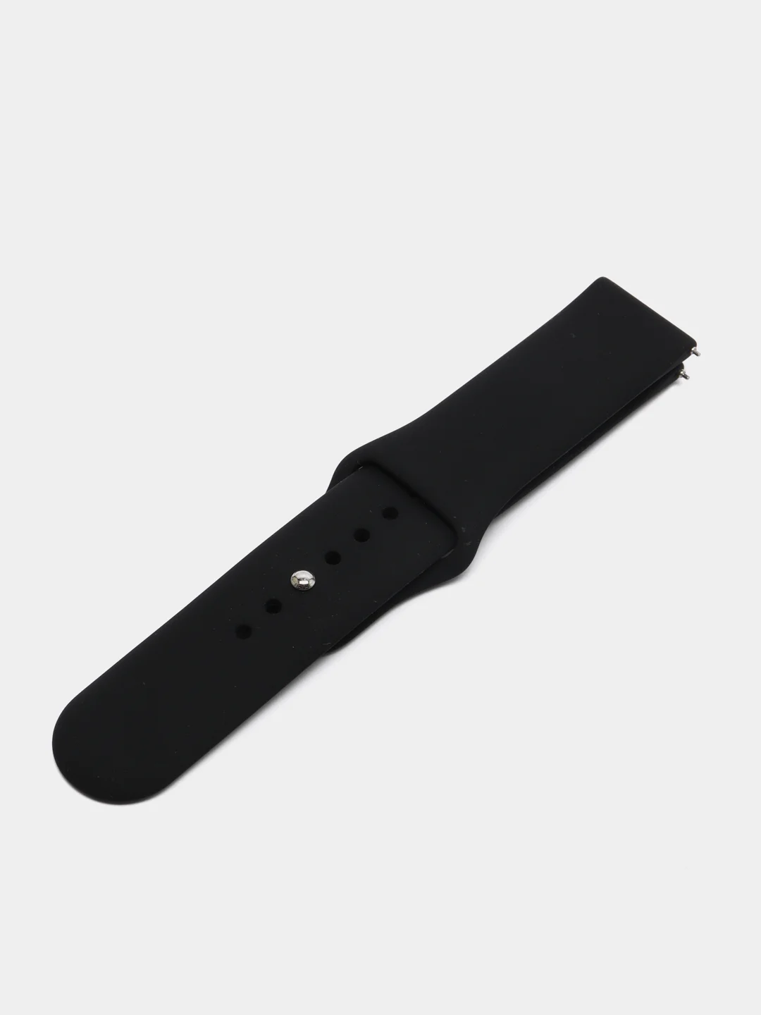 Черный ремешок силиконовый с кнопкой для Xiaomi, Amazfit Bip, Samsung, Huawei, 22 мм