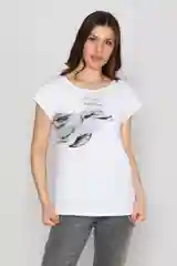 Белый футболка "Дельфин", женская