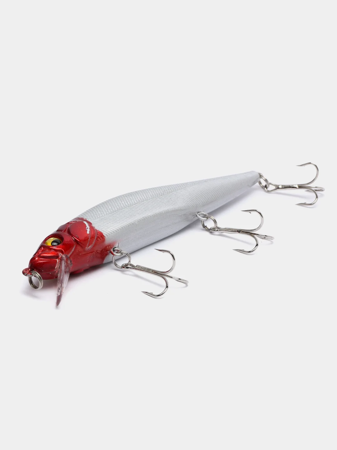 Белый воблер минноу "Хищник" / 5 цветов / 14 cm / 23 g / Разловлен