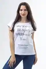 Белый футболка "Послание", женская