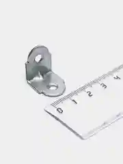 Серебряный уголок крепежный мебельный усиленный 20*20*16 мм, металл оцинкованный, нержавеющий
