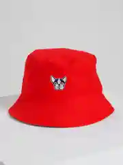 Красный панама "Мопс", 3 цвета