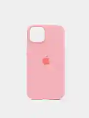 Розовый силиконовый защитный чехол для iPhone 13 с закрытым низом