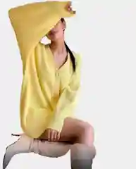 Желтый кардиган удлиненный женский
