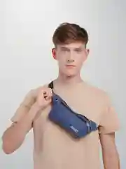 Синий мужская сумка поясная, текстиль