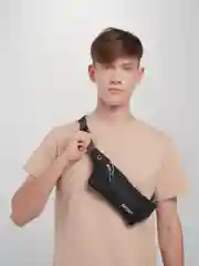 Черный мужская сумка поясная, текстиль
