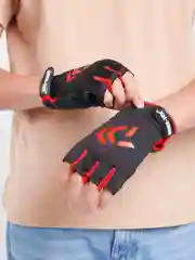 Красный перчатки для спорта велосипедные, полпальца