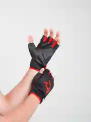 Красный перчатки для спорта велосипедные, полпальца