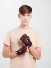 Красный перчатки для спорта велосипедные, полпальца