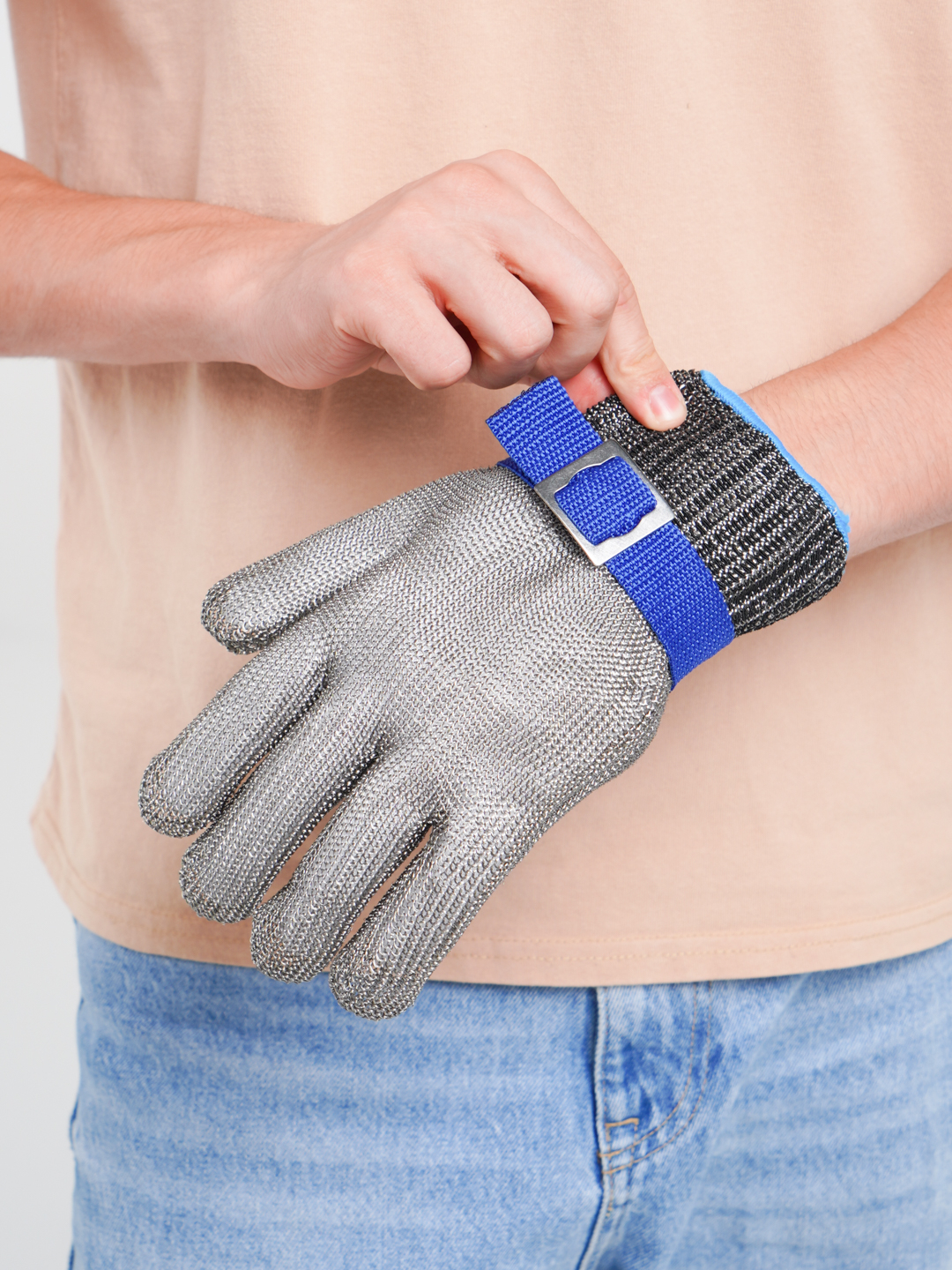 Перчатки кольчужные, металлические, для защиты от порезов за 979 .