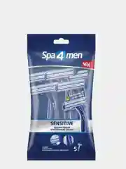 Синий станок для бритья мужской Spa For Men, одноразовый, 2 лезвия, 5 штук