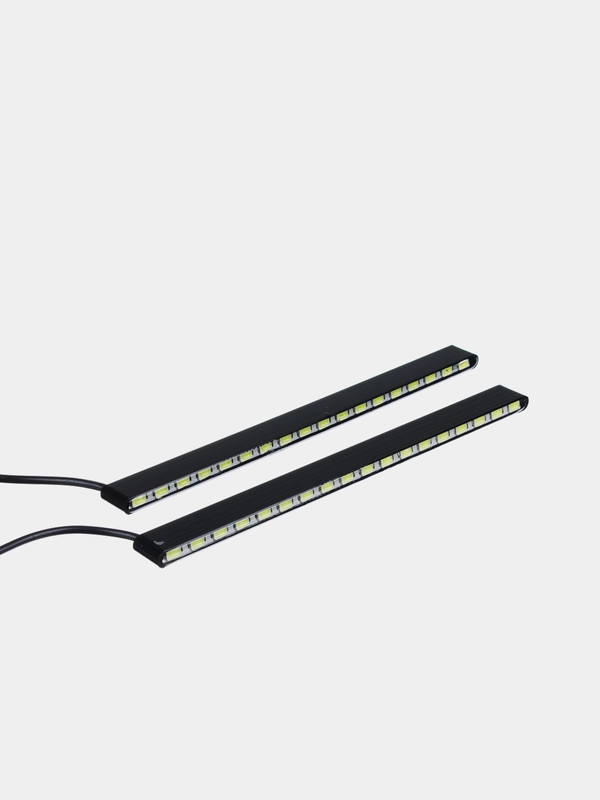 Дневные ходовые огни, LED - 18 штук, металаллический корпус, 192 мм, 12V, 2 штуки