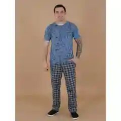Синий пижама мужская с брюками