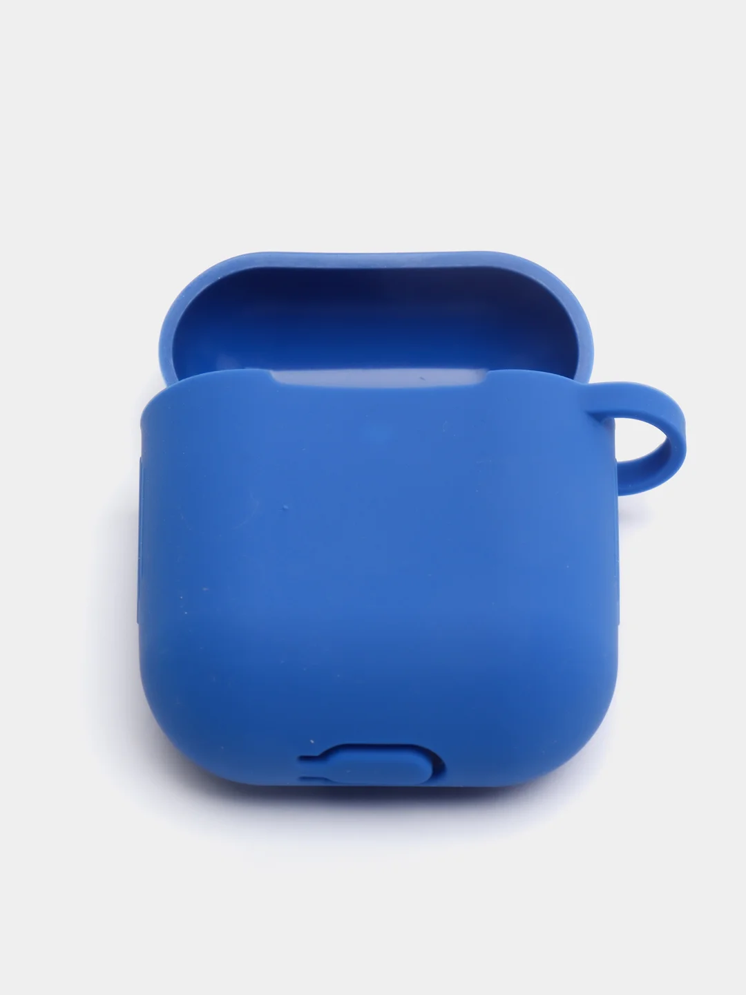 Синий силиконовый чехол для Apple Airpods 1/2 с карабином аирподс