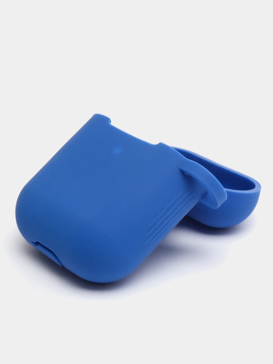 Синий силиконовый чехол для Apple Airpods 1/2 с карабином аирподс