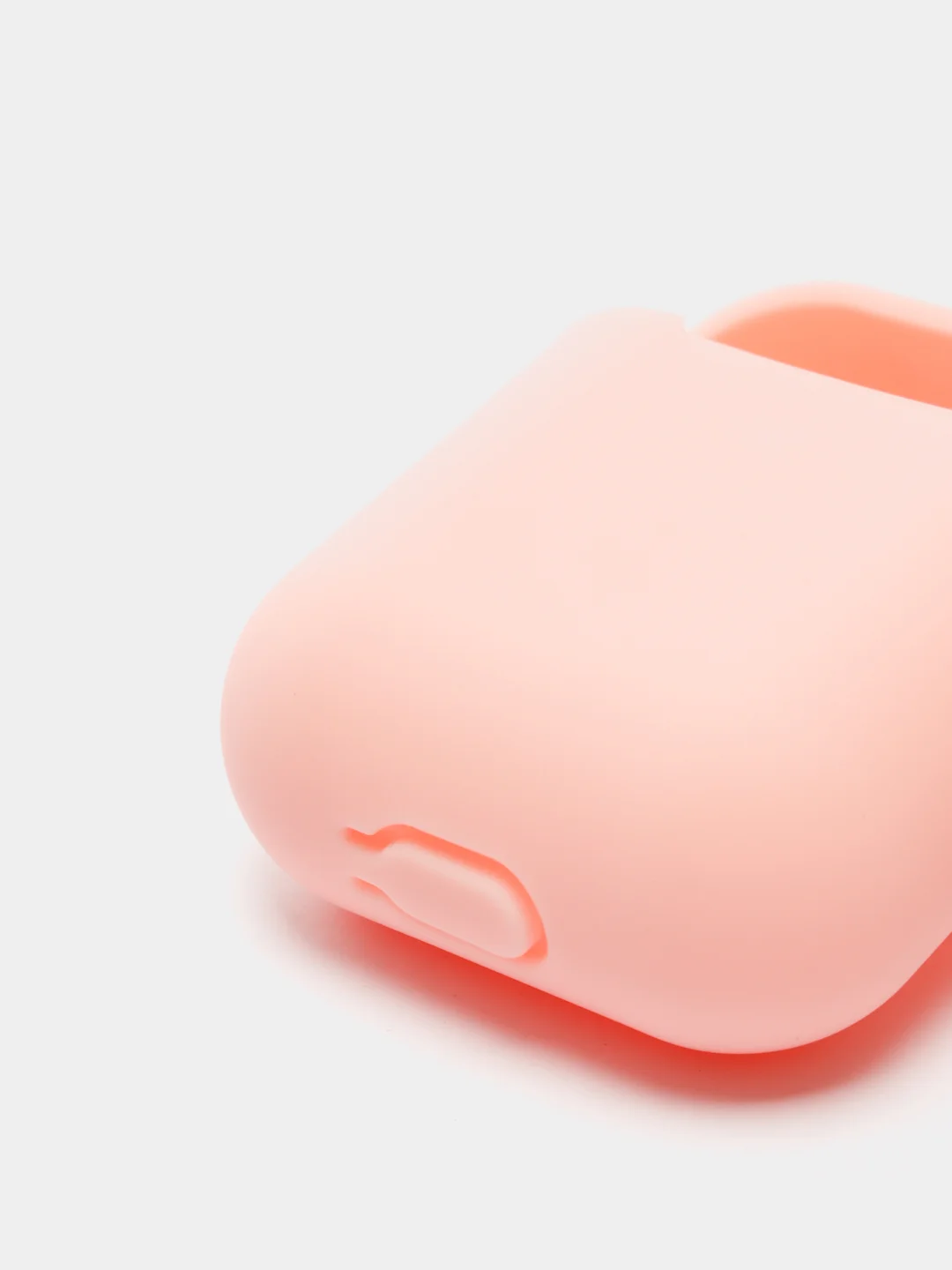 Розовый силиконовый чехол для Apple Airpods 1/2 с карабином аирподс