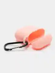 Розовый силиконовый чехол для Apple Airpods 1/2 с карабином аирподс
