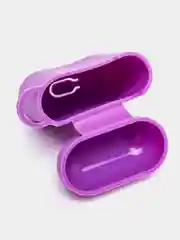 Фиолетовый силиконовый чехол для Apple Airpods 1/2 с карабином аирподс