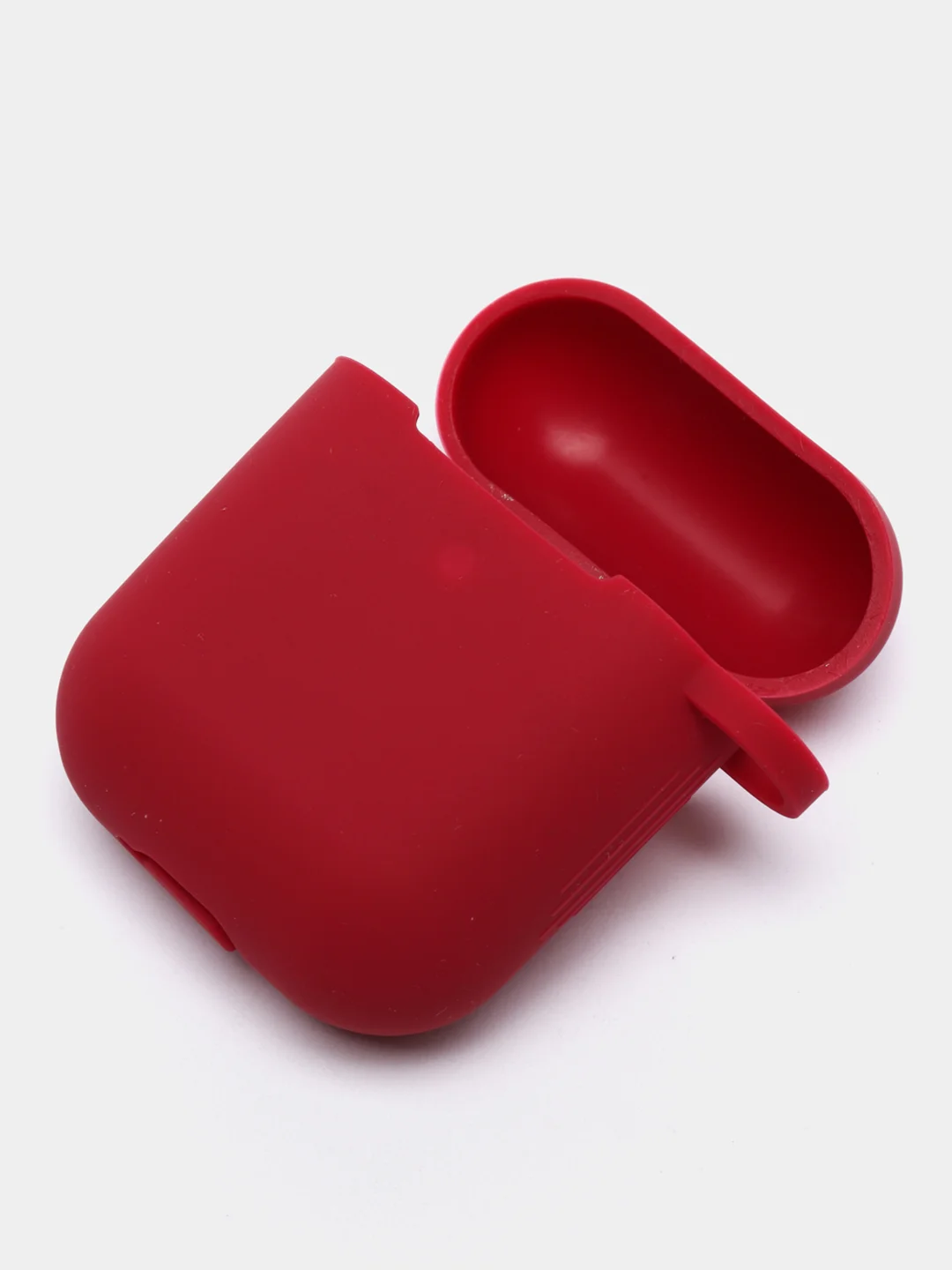 Багровый силиконовый чехол для Apple Airpods 1/2 с карабином аирподс