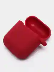 Багровый силиконовый чехол для Apple Airpods 1/2 с карабином аирподс