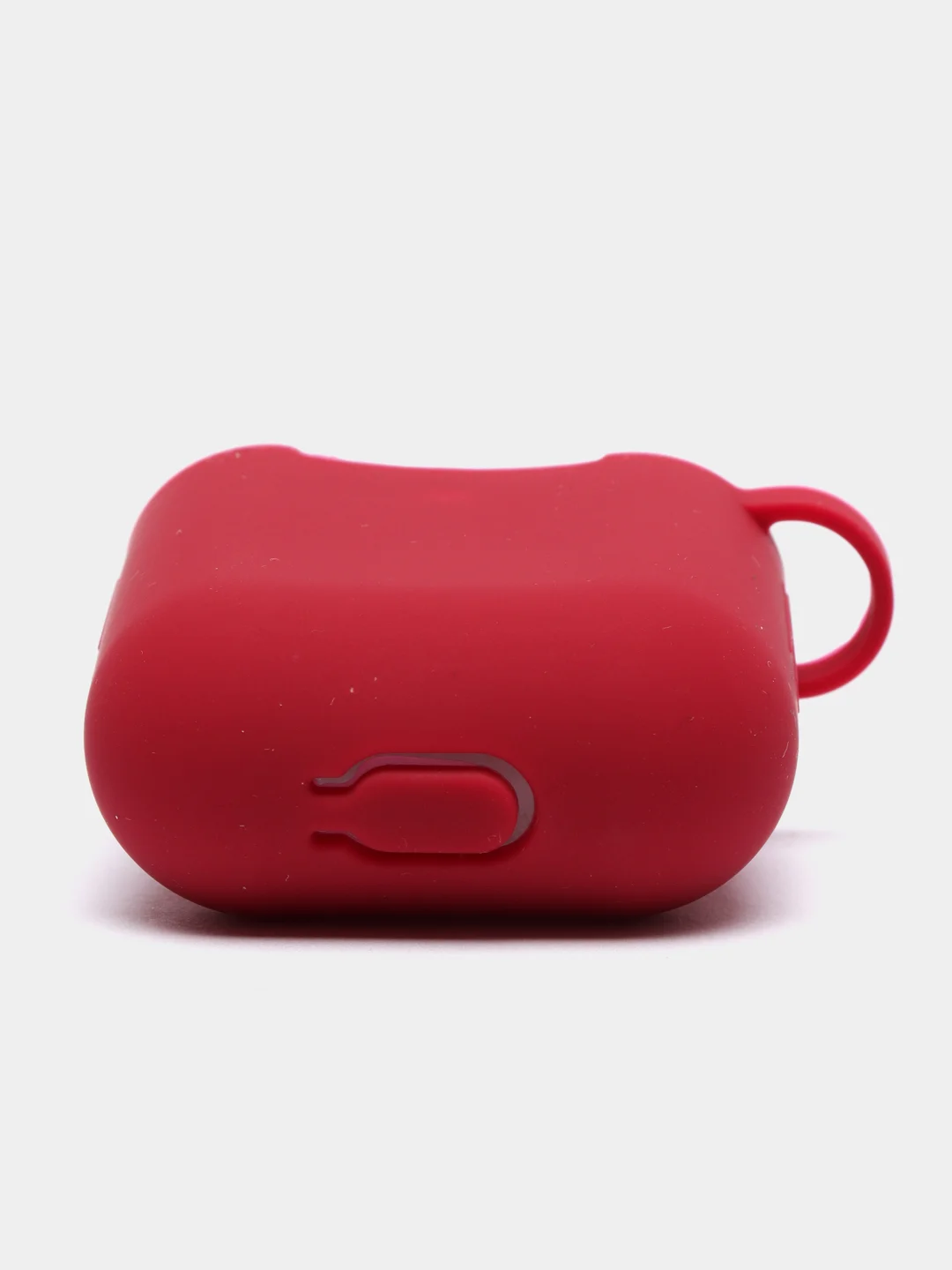 Багровый силиконовый чехол для Apple Airpods 1/2 с карабином аирподс