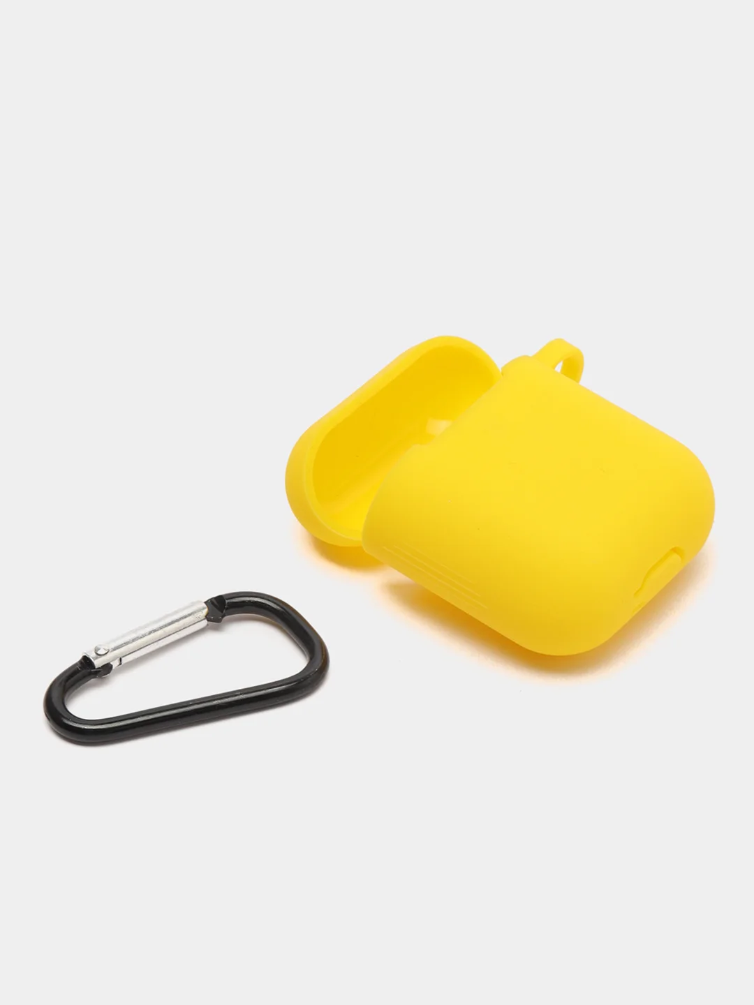 Голубой силиконовый чехол для Apple Airpods 1/2 с карабином аирподс