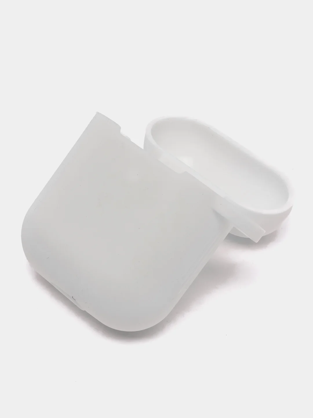 Белый силиконовый чехол для Apple Airpods 1/2 с карабином аирподс