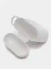 Белый силиконовый чехол для Apple Airpods 1/2 с карабином аирподс