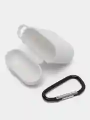 Белый силиконовый чехол для Apple Airpods 1/2 с карабином аирподс