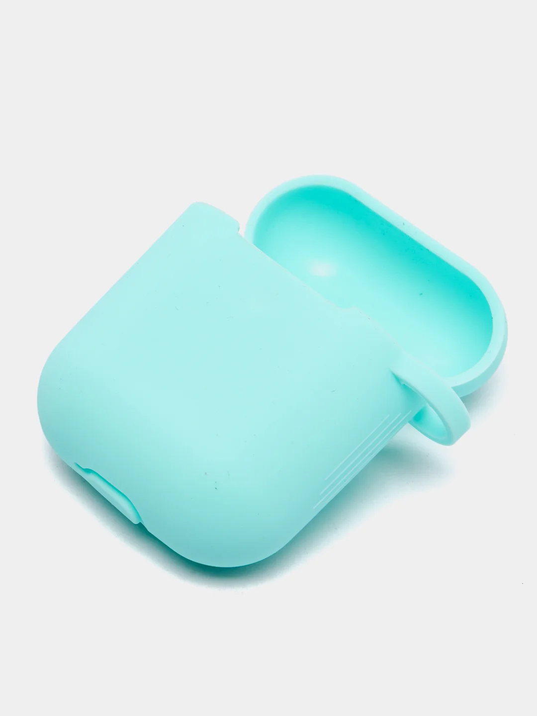 Мятный силиконовый чехол для Apple Airpods 1/2 с карабином аирподс