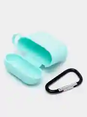Мятный силиконовый чехол для Apple Airpods 1/2 с карабином аирподс