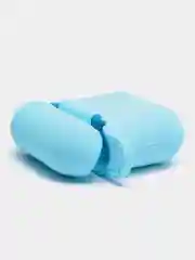Голубой силиконовый чехол для Apple Airpods 1/2 с карабином аирподс
