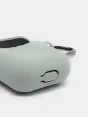 Серый силиконовый чехол для Apple Airpods 1/2 с карабином аирподс