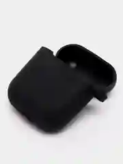 Черный силиконовый чехол для Apple Airpods 1/2 с карабином аирподс