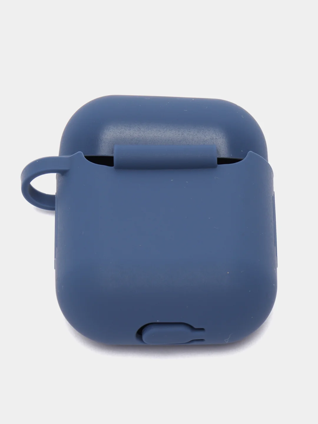 Темно-синий силиконовый чехол для Apple Airpods 1/2 с карабином аирподс