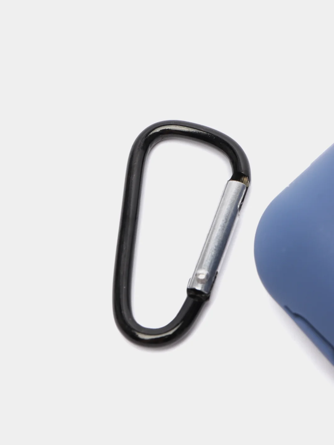 Темно-синий силиконовый чехол для Apple Airpods 1/2 с карабином аирподс