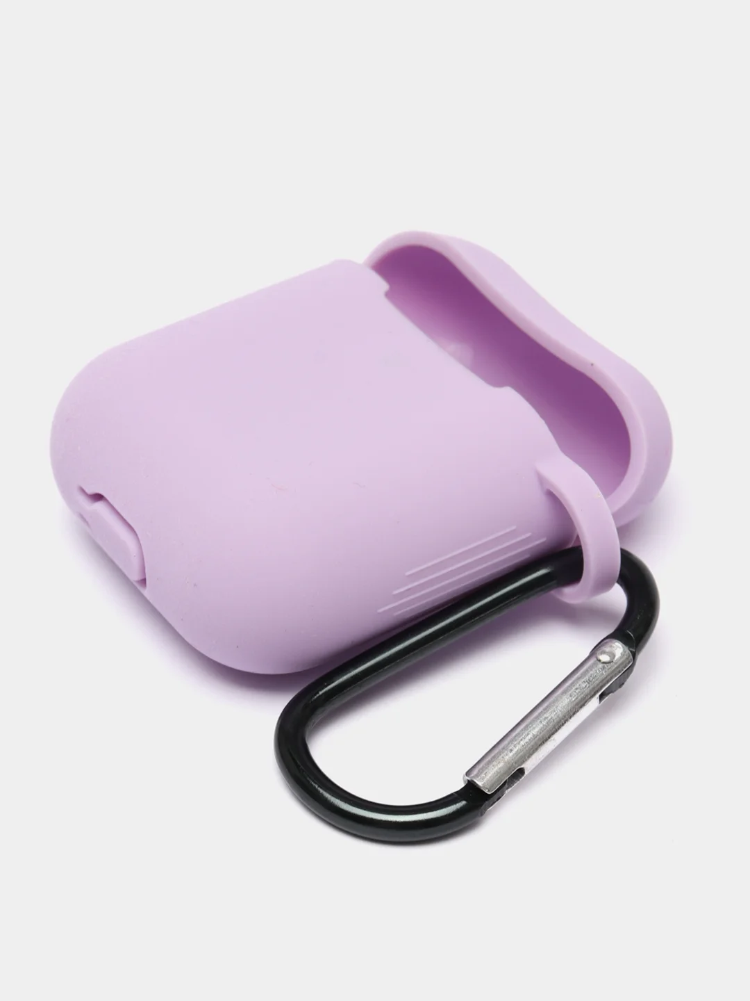 Пурпурный силиконовый чехол для Apple Airpods 1/2 с карабином аирподс