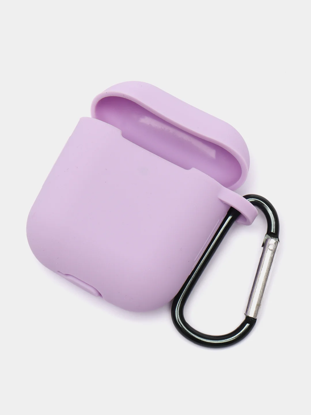 Пурпурный силиконовый чехол для Apple Airpods 1/2 с карабином аирподс