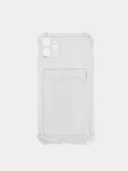 Чехол с карманом для iPhone 11, 12, 13, Pro Max, прозрачный