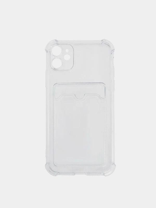 Чехол с карманом для iPhone 11, 12, 13, Pro Max, прозрачный