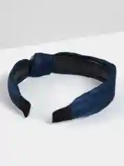 Синий ободок с бусиной для девочки