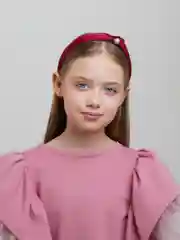 Бордовый ободок с бусиной для девочки