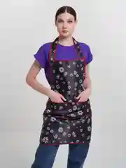 Тёмно-серый фартук для кухни с цветным принтом, 90х70 см, подарок на день рождения