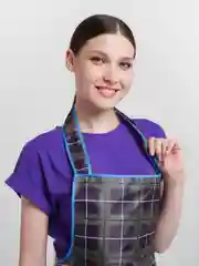 Коричневый фартук для кухни с цветным принтом, 90х70 см, подарок на день рождения