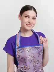 Алый фартук для кухни с цветным принтом, 90х70 см, подарок на день рождения