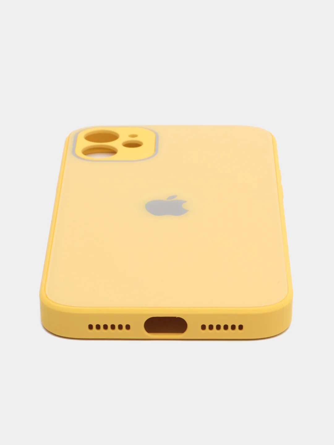 Лимонный чехол для iPhone 11, силиконовый, со стеклянной панелью