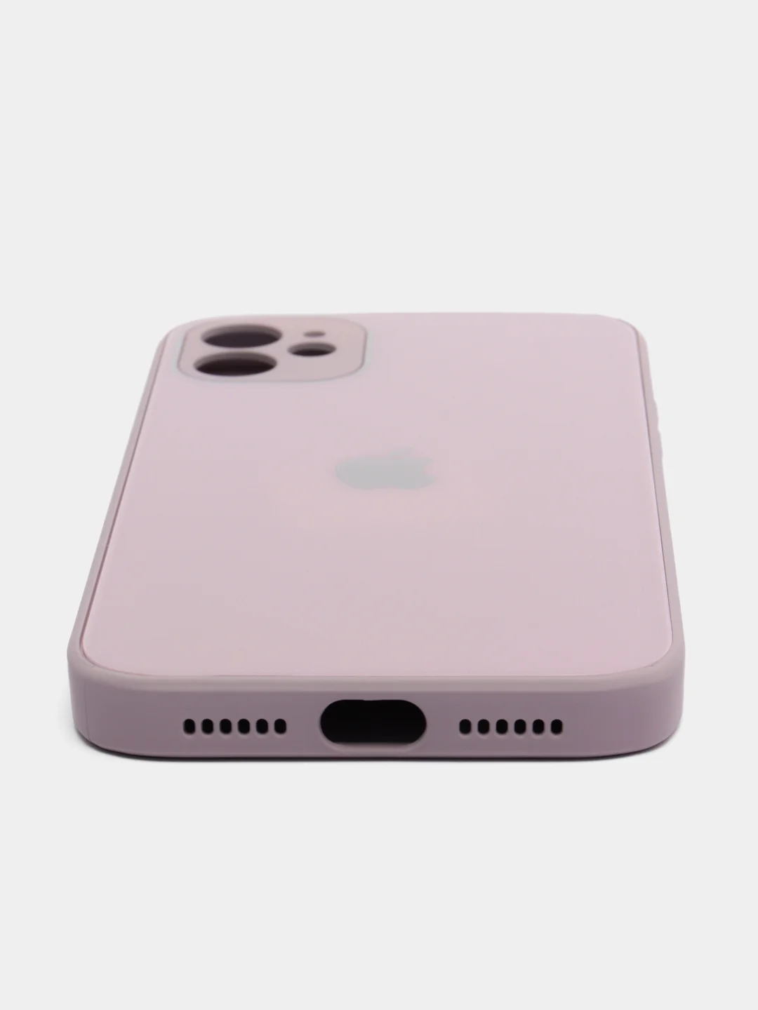 Бежевый меланж чехол для iPhone 11, силиконовый, со стеклянной панелью